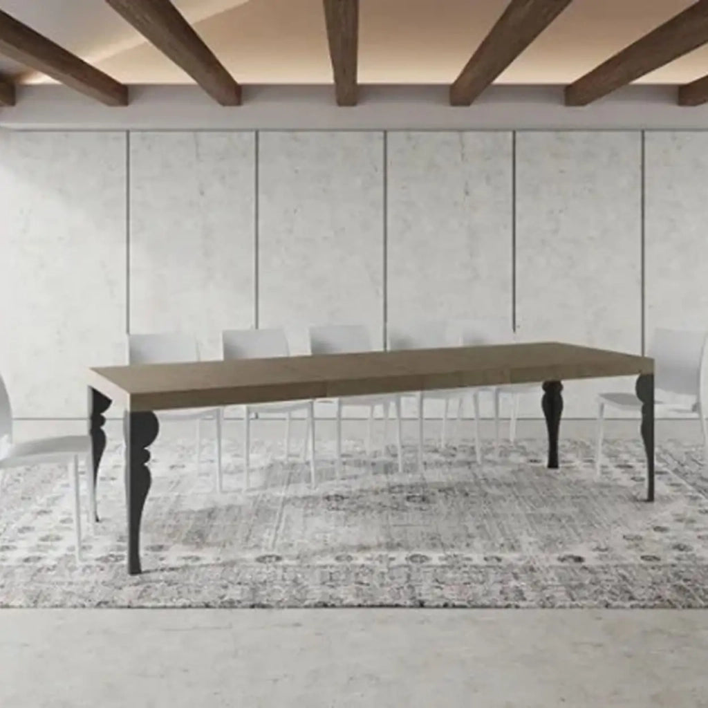 Tavolo allungabile 200/304x90 cm Paxon Premium tortora gambe antracite