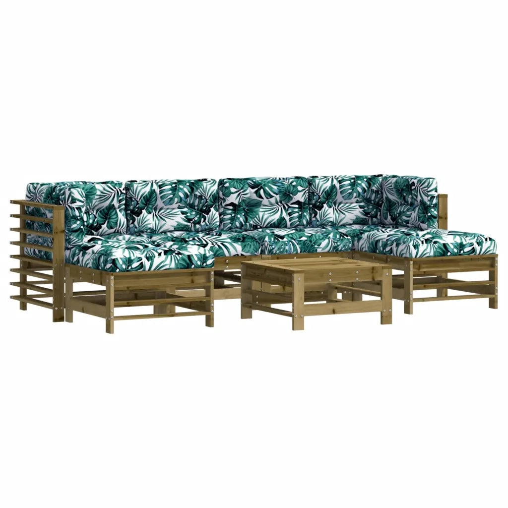 Set Divani da Giardino 7pz con Cuscini Legno Impregnato di Pino 3185954