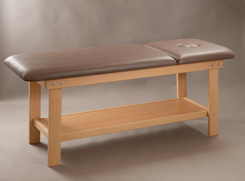 Lettino da Massaggio Fisioterapia Fisso 2 Sezioni 190x70x78cm Benotti Alinta Marrone
