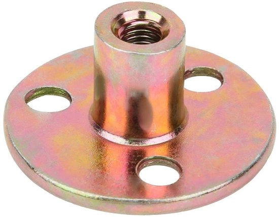 Set di 5 pezzi, M6 M8 M10 flange a T con finitura galvanica, forma singola a 3 fori, per la fissazione di componenti di connessione (M8)