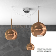 SOSP. OTTONE SAT. SPOSTABILE 3 LUCI VETRI (1 X GRANDE+ 1 X MEDIO+ 1 X PICCOLO)TUTTI RAME 1155OS-S3 S MIX-RA