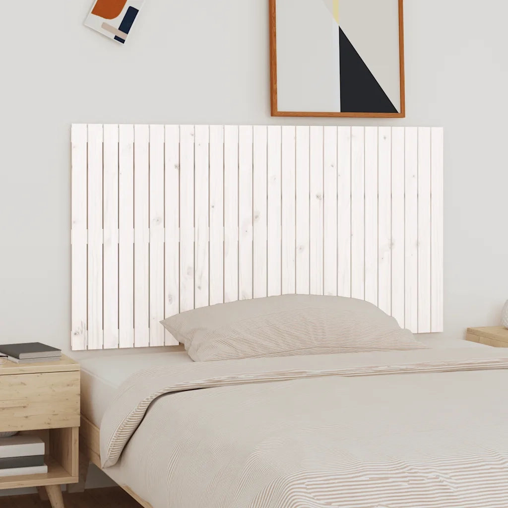Testiera | Testata da Parete Bianca 166x3x90 cm in Legno Massello di Pino