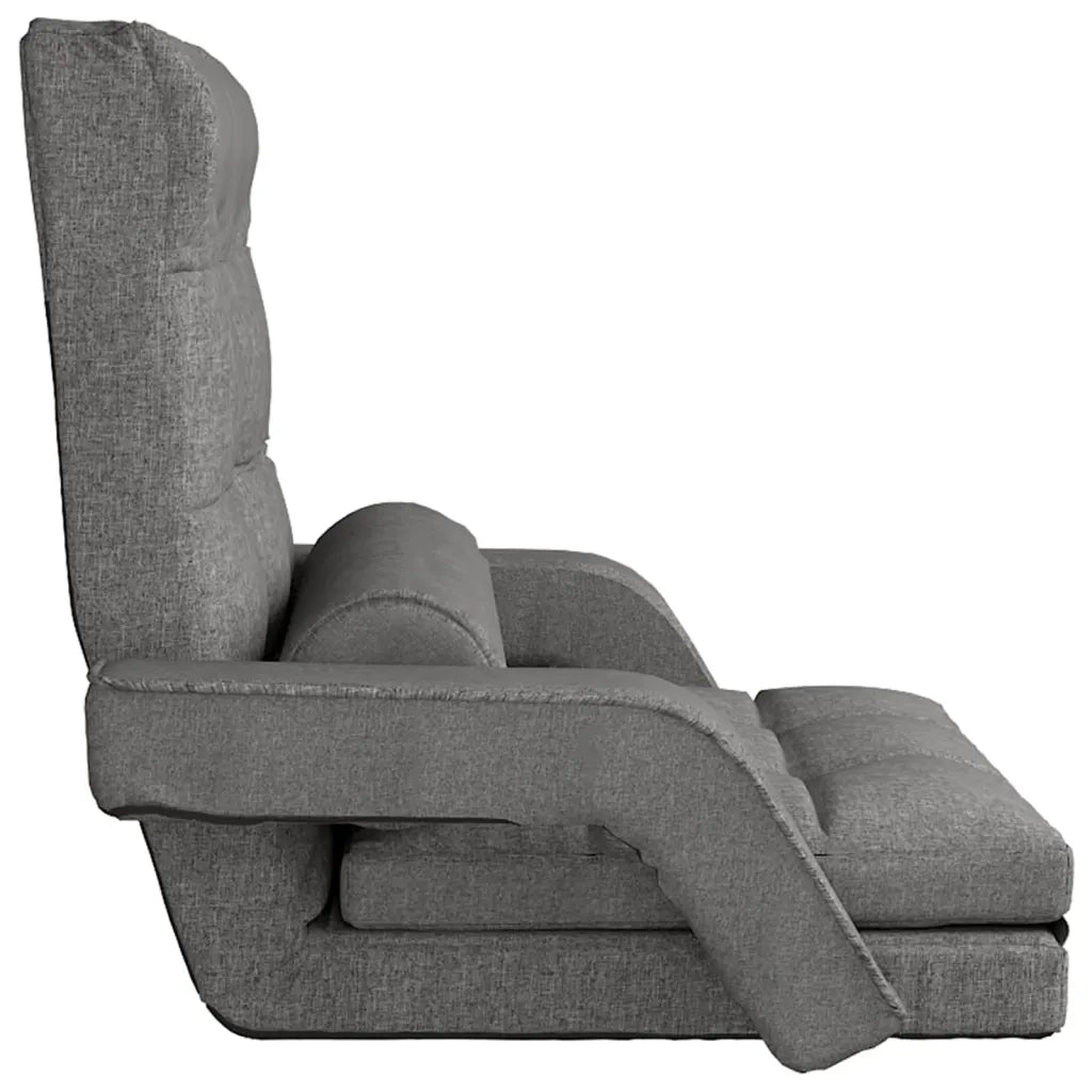 Sedia da Terra Pieghevole Funzione Letto Tessuto Grigio Chiaro 336521