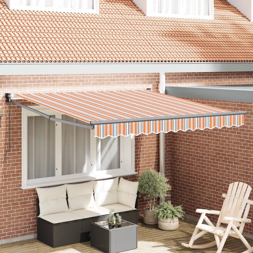 Tenda Retrattile Manuale a Righe Multicolore 350x250 cm