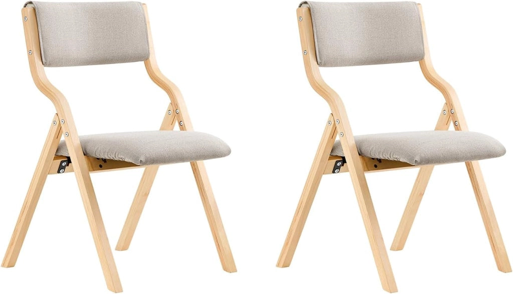 Lotto da 2 Sedie Pieghevoli da Pranzo con Seduta e Schienale Imbottiti, Design Elegante e Salvaspazio Sedie Pieghevoli da Interno, Perfette per Cucina, Ufficio ed Esterno, Grigio FST40-HGx2