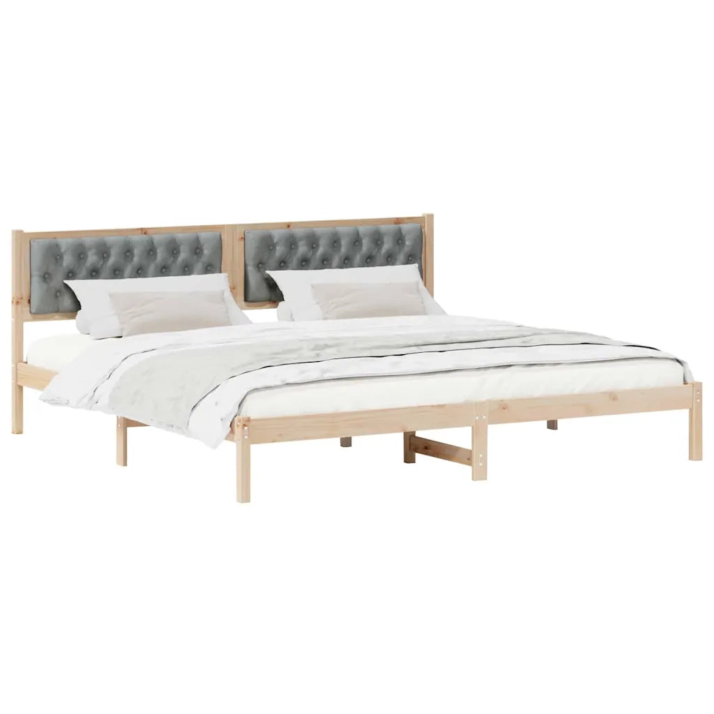 Struttura del letto Grigio chiaro 200 x 200 cm Pino massello 3394233