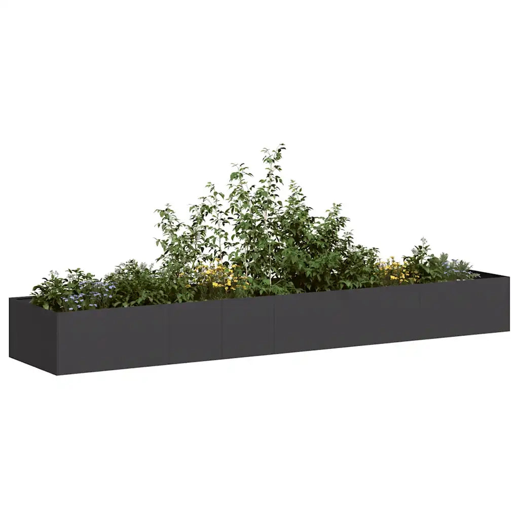 Fioriera Nera 360x80x40 cm in Acciaio 860766