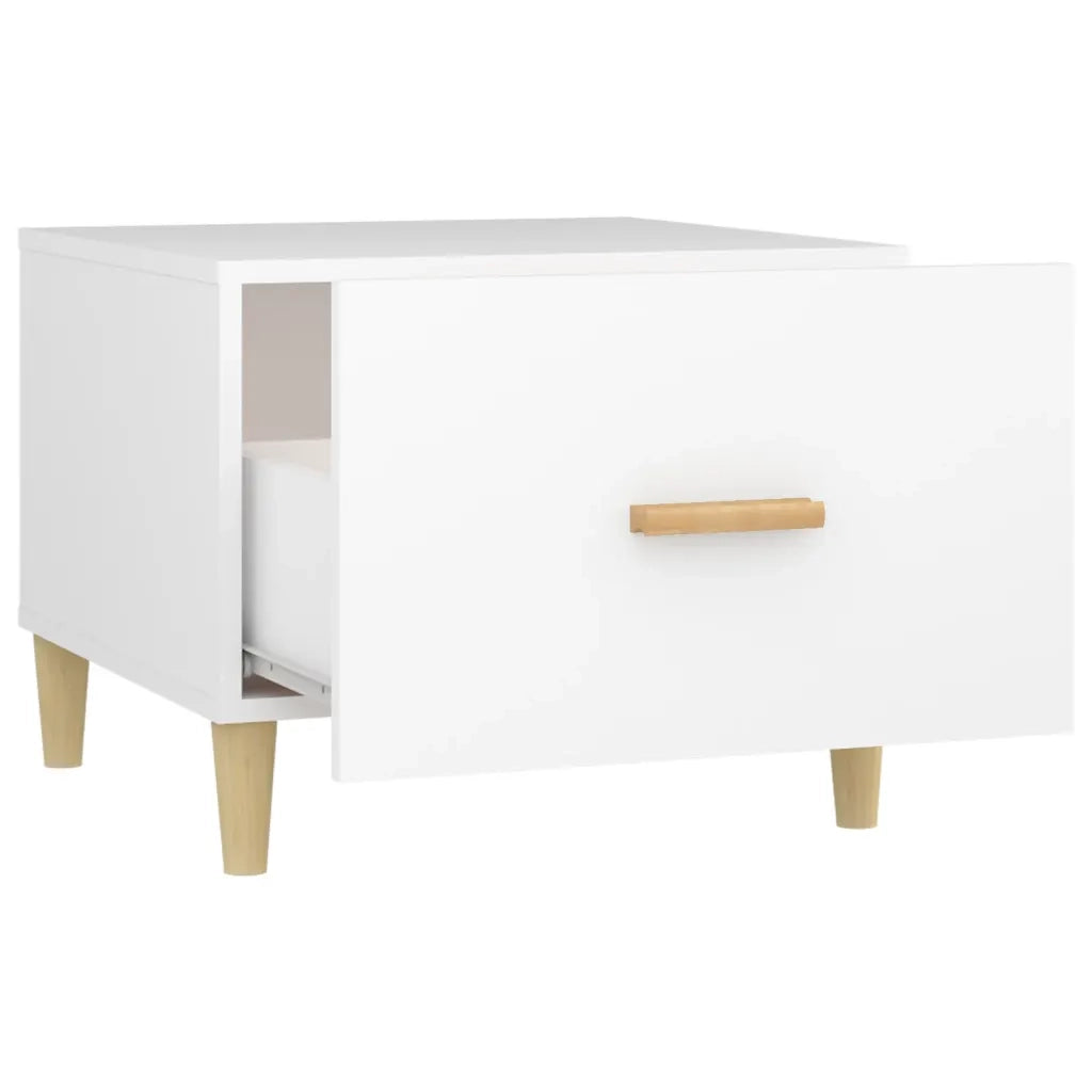 Tavolini da Salotto 2 pz Bianchi 50x50x40 cm Legno Multistrato 812709