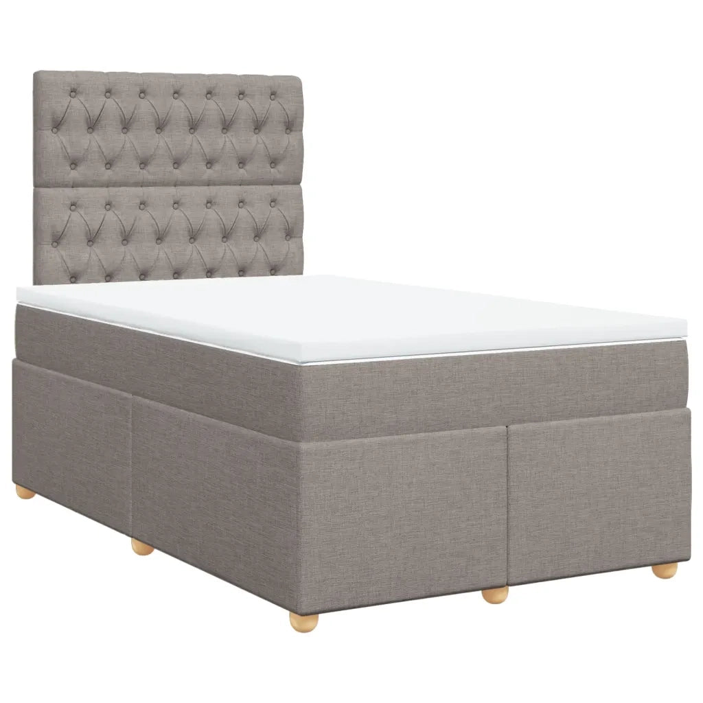 vidaXL Giroletto a Molle con Materasso Tortora 120x190 cm in Tessuto