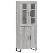 Buffet credenza cassettiera armadio mobile contenitore organizer cucina soggiorno salotto rovere Sonoma alto 69,5 x 34 x 180 cm legno ingegnerizzato grigio 02_0035608