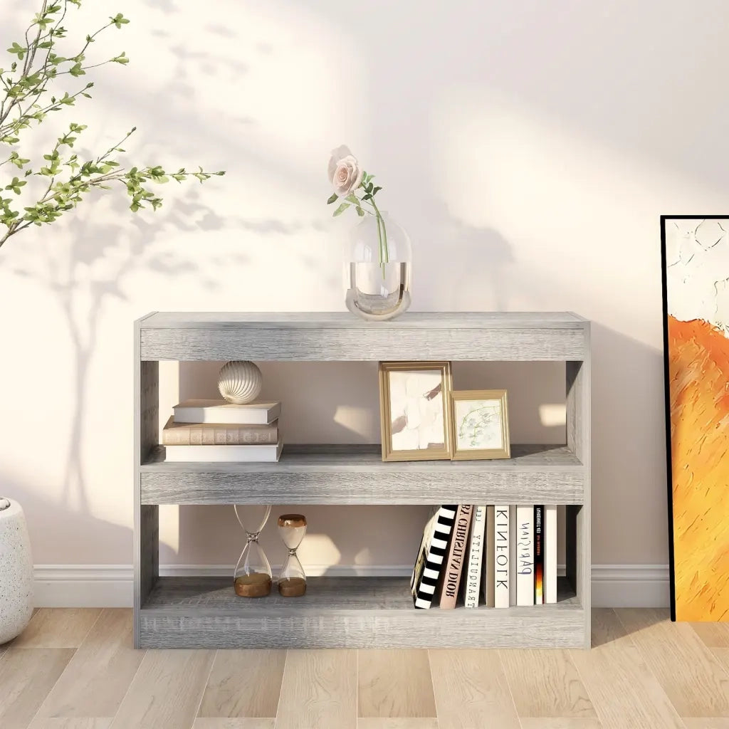 Libreria Divisorio-Scaffale per Libri-Mobile di Stoccaggio Grigio Sonoma 100x30x72 cm