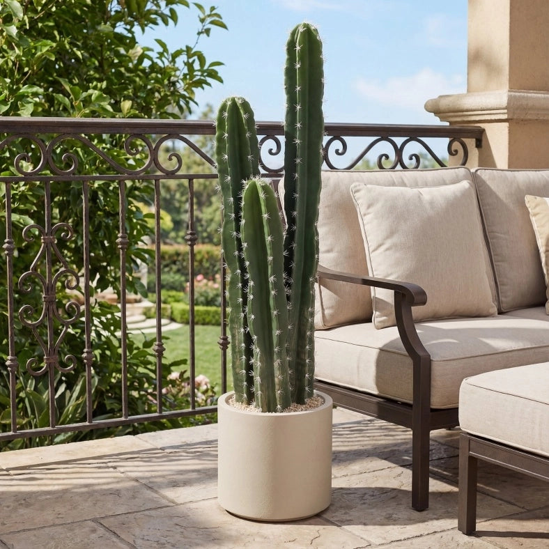 Pianta artificiale di cactus alta 95 cm con vaso decorativo, realistica, per interni