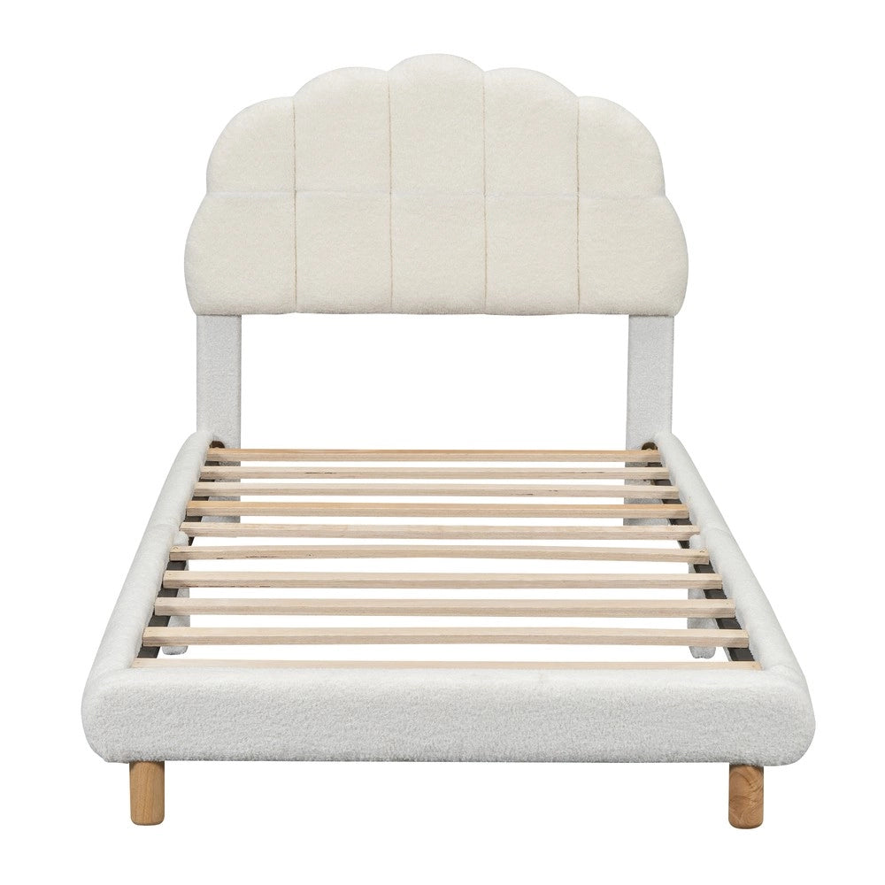 Letto Singolo Bambini con Testiera Imbottita ¨C MINIMAL ¨C Bianco 90x200