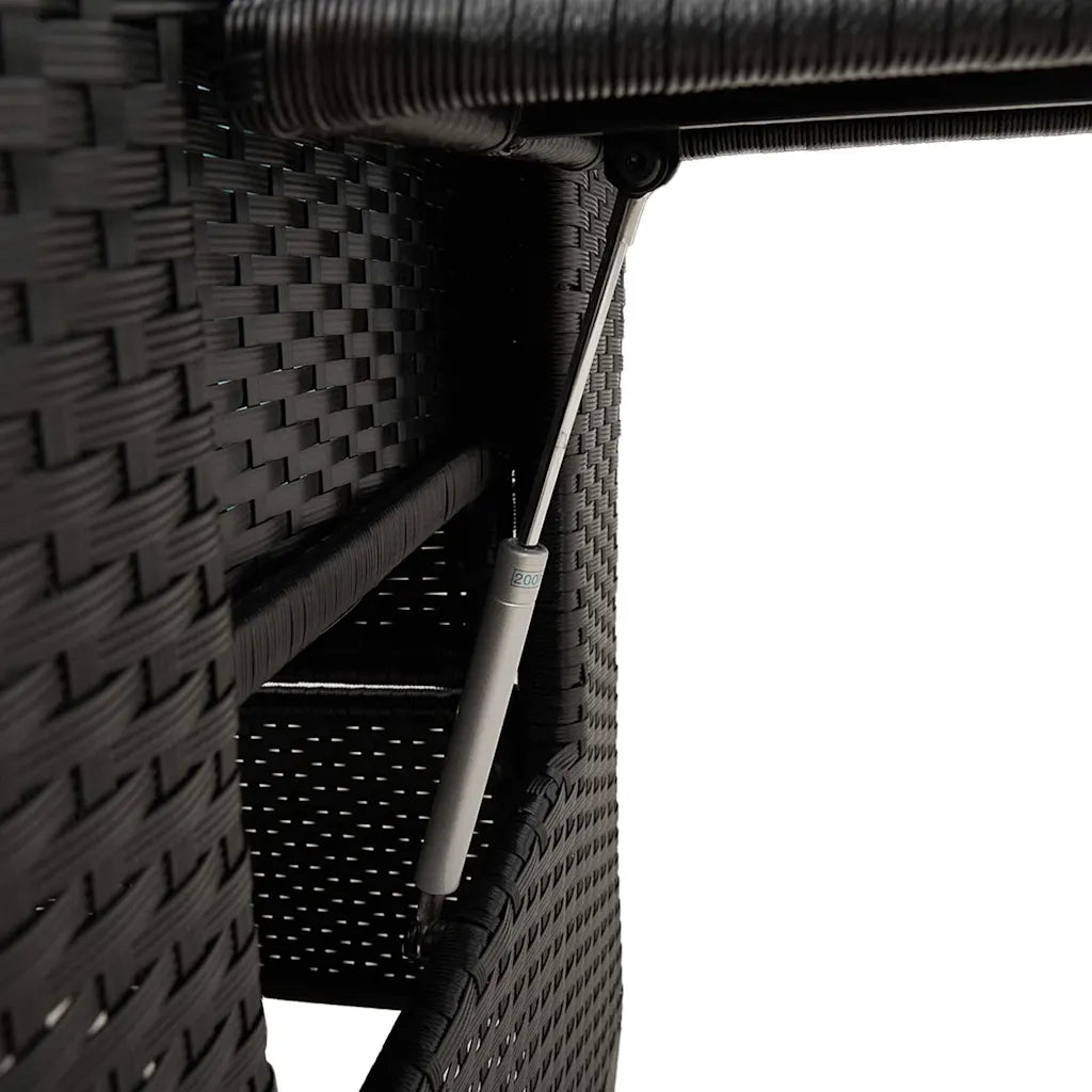 Sedia Reclinabile da Giardino con Tavolino Nera Polyrattan 4108270