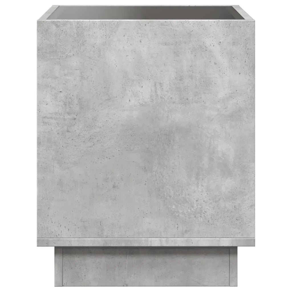 vidaXL Comodino con LED Infinity Grigio Cemento 40x40x50 cm