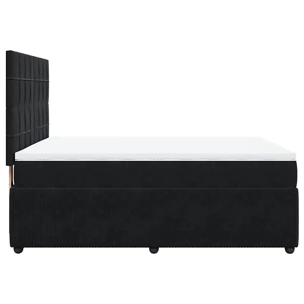 Giroletto a Molle con Materasso Nero 140x190 cm in Velluto 3294636