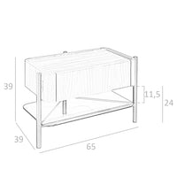 Comodino noce e acciaio scuro