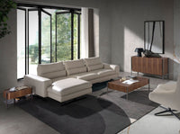 Comodino noce e acciaio scuro