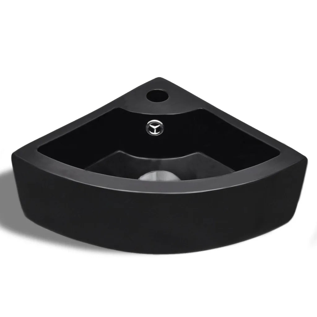 Lavandino-Lavabo con Troppopieno-Lavello 45x32x12,5 cm Nero
