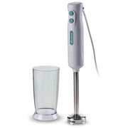 Ariete 601 Frullatore a immersione Breakfast, 700 W, 2 velocità, Lama in acciaio inox, Gamba removibile, Bicchiere trasparente, White & Aegean Teal