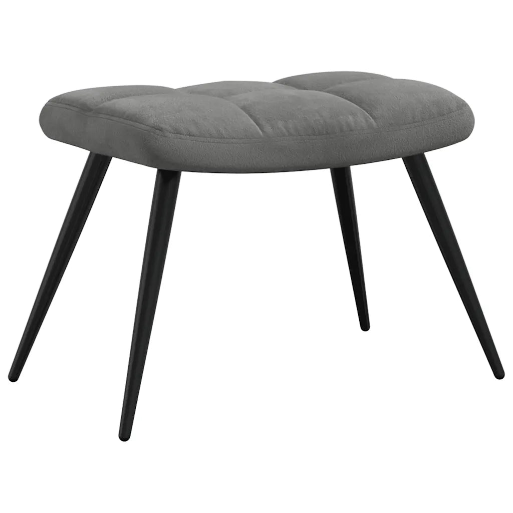 Poltrona Relax con Poggiapiedi Grigio Scuro in Velluto cod mxl 47581