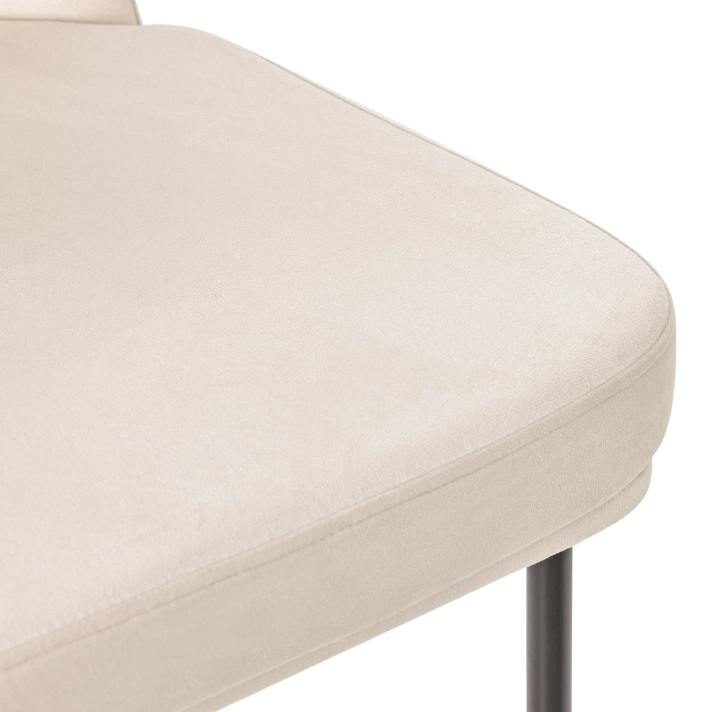 Set di 2 sedie da pranzo beige in velluto