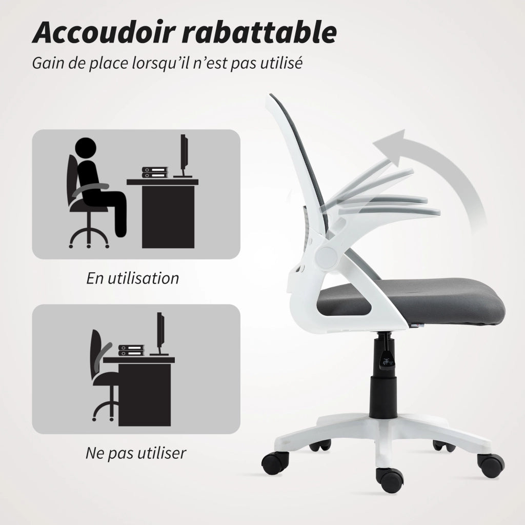 Sedia da ufficio ergonomica ¨C zephmum ¨C grigio, rete, schienale regolabile
