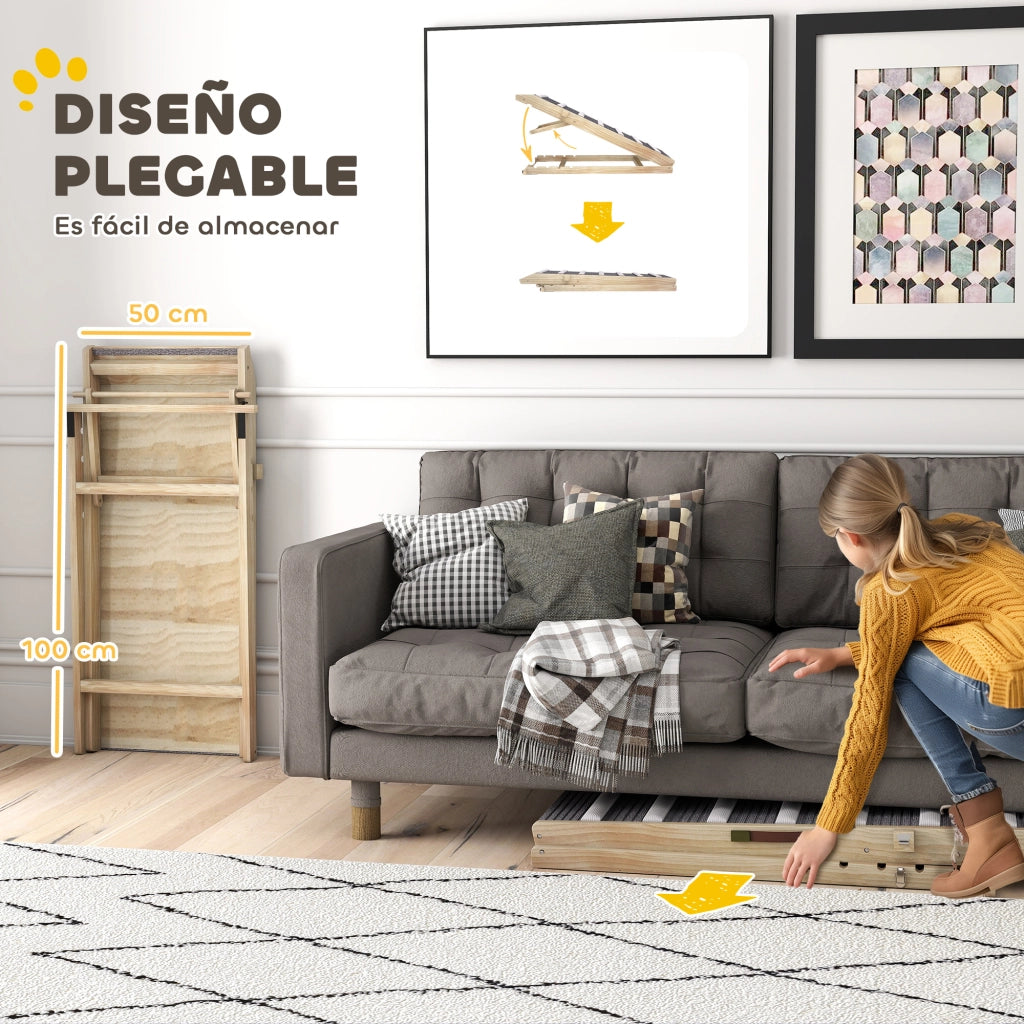 Rampa per Cani Pieghevole in Legno ¨C zephmum ¨C 35-50 cm