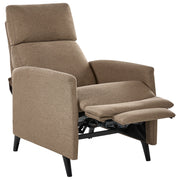 Poltrona Reclinabile Retrò con Schienale Regolabile in Tessuto marrone stile Design Retrò