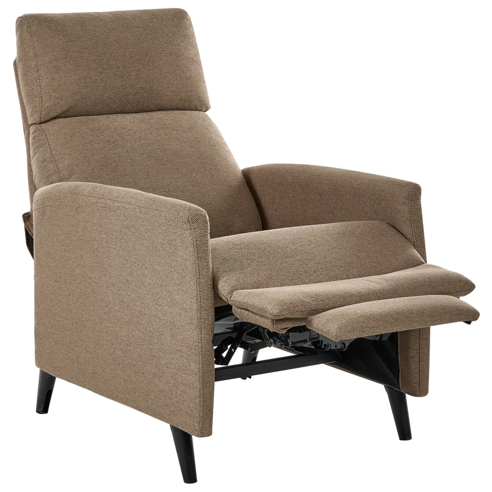 Poltrona Reclinabile Retrò con Schienale Regolabile in Tessuto marrone stile Design Retrò