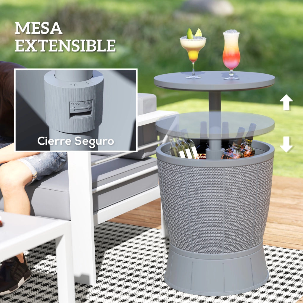 Tavolo da pranzo allungabile per esterno ¨C Zephmum ¨C Grigio, 90x200 cm