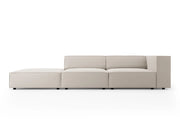 Cosmopolitan Design - Divano sinistro "Arendal" 4 posti in velluto ecru 