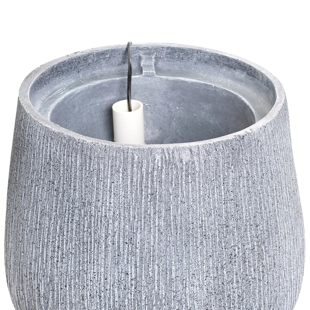 Fontana da Esterno ad acqua in Resina Grigia con Luce LED Design Moderno