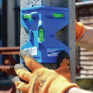 LIVELLA LIVELLO ANGOLARE A 3 BOLLE PER PALI DI RECINZIONE PALO SILVERLINE SL05