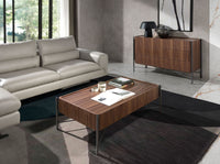 Cassettiera noce e acciaio scuro