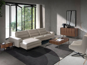 Cassettiera noce e acciaio scuro