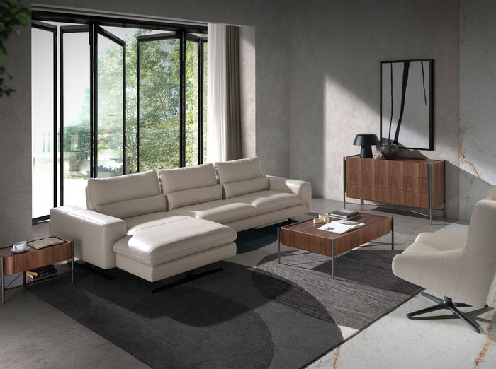 Cassettiera noce e acciaio scuro