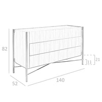 Cassettiera noce e acciaio scuro