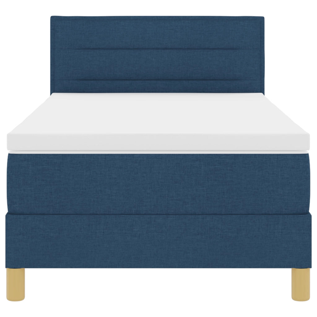 Letto Box Spring con Materasso Blu 90x200 cm Tessuto