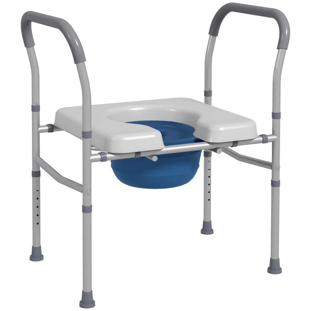 Sedia WC regolabile con braccioli imbottiti ¨C zephmum ¨C Grigio