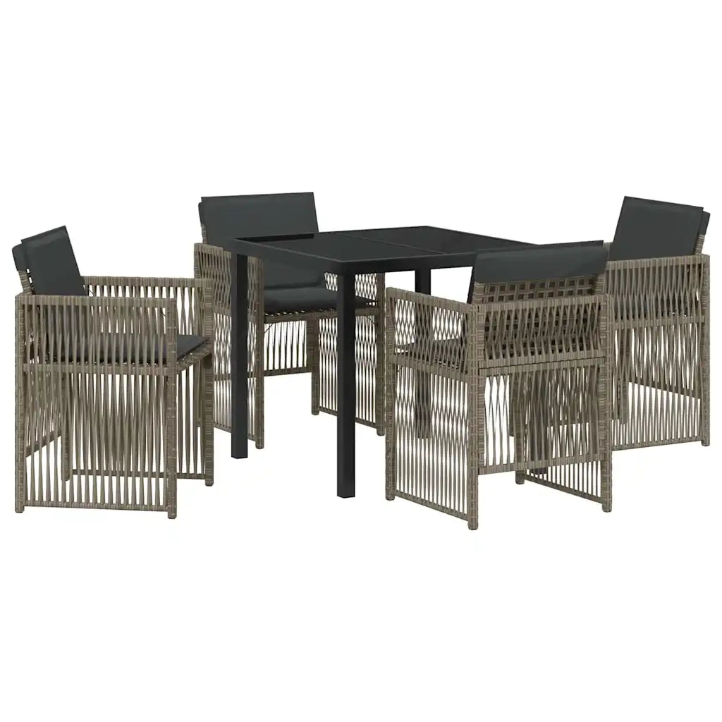 Set da Pranzo per Giardino 5 pcs Grigio
