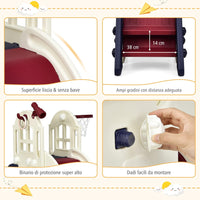 Scivolo per Bambini 6 in 1, Set da Gioco per Bambini con Canestro, Palla, Lancio dell'Anello e Cannocchiale, Ideale per Interni ed Esterni per Ragazzi e Ragazze, 189,5 x 83 x 98 cm (Blu)