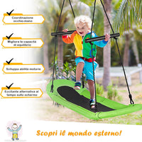 Altalena da Giardino Per Bambini, Altalena Ovale da Albero, con Maniglie, per Esterno, Portata Max. 150 kg (Verde)