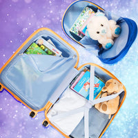 Set di Valigia per Bambini, 18" Valigia+ 12" Zaino, 2 Pezzi, con Ruote Girevoli a 360° e Maniglia Retrattile, Ideale per Viaggiare in Modo Comodo e Divertente (Modello 13)
