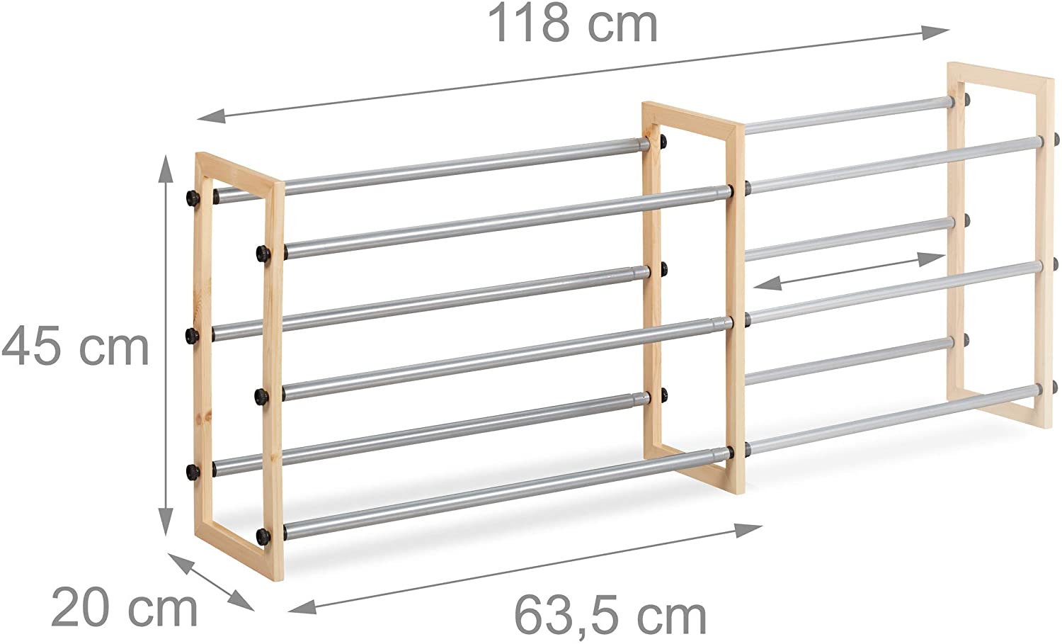 Scarpiera a giorno in legno e ferro allungabile 13_0001068