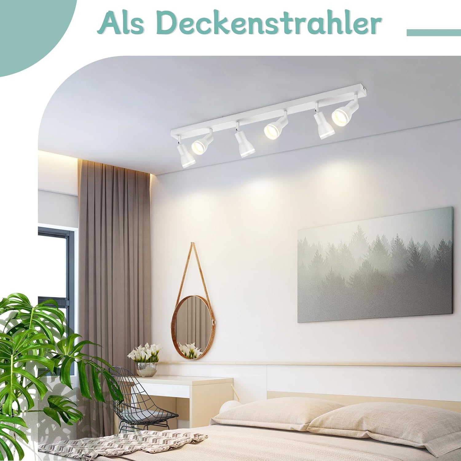 ZMH Faretto da soffitto a sospensione 6 luci GU10 moderni per cucina corridoio salone