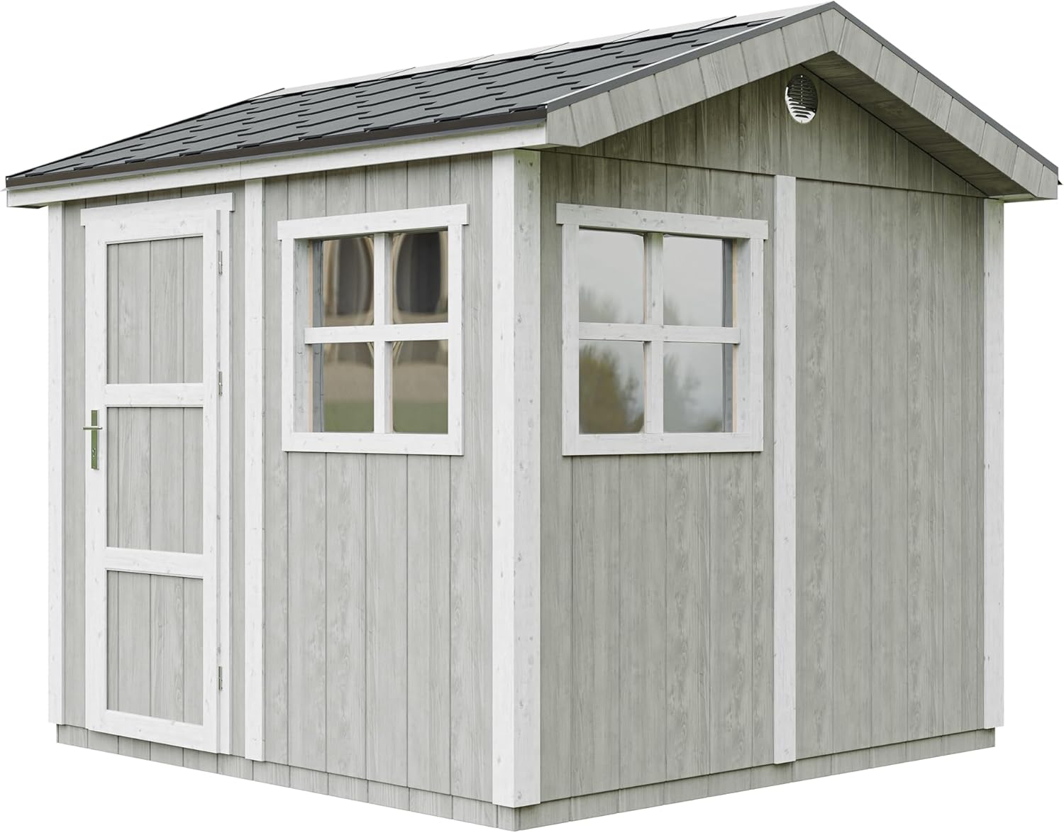 Casetta da giardino di qualit? premium 5,9 m² - H252x250x294 cm - Timbela M913-TUNDRA GREY