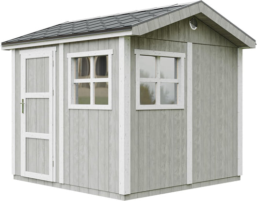 Casetta da giardino di qualit? premium 5,9 m² - H252x250x294 cm - Timbela M913-TUNDRA GREY