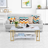 Tavolino da Salotto Rettangolare, Tavolino da Caffè Stile Industriale, Struttura di Metallo, per Soggiorno Camera da Letto