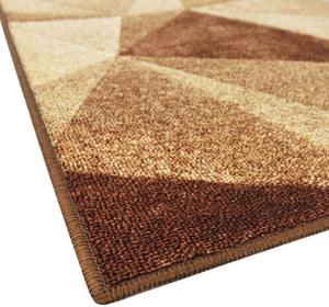 Tappeto Cucina Tessitura Piatta Effetto 3D Antiscivolo Corridoio Bagno Marrone 50x80 cm